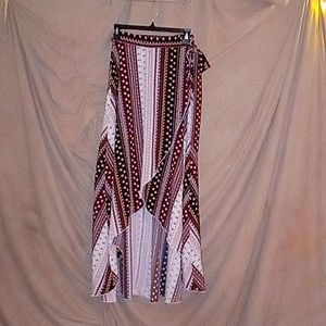 SHEIN wrap skirt.  MED multi color